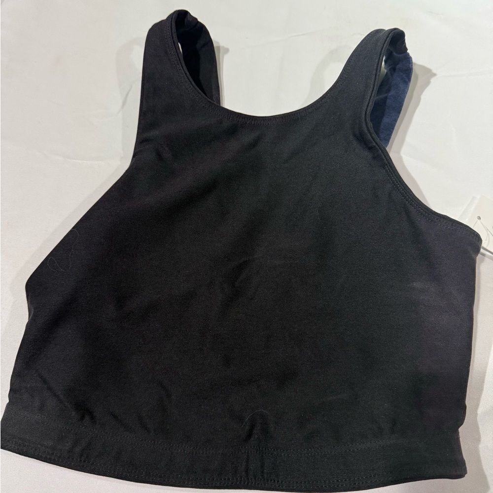 Outdoor Voices Black/Navy/Graphite Venus Crop Tank Top - Picture 4 of 6